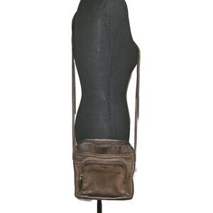 FOSSIL Brown Leather Shoulder Bag Crossbody Organizer Purse Wallet